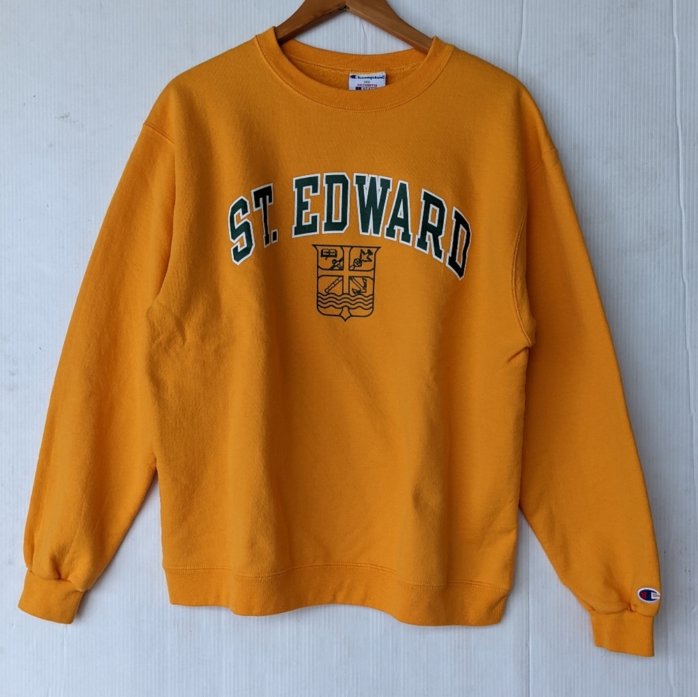 Champion St. Edward Goldenrod Yellow Crewneck Pull-Over Sweatshirt View 5
